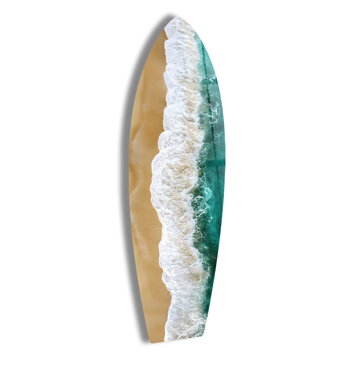 Golden Shore Surfbrett Wandkunst 