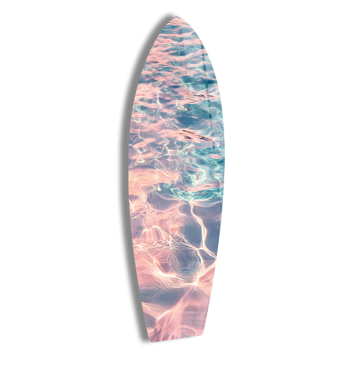 Sonnenuntergang Reflexionen Surfbrett Wandkunst 