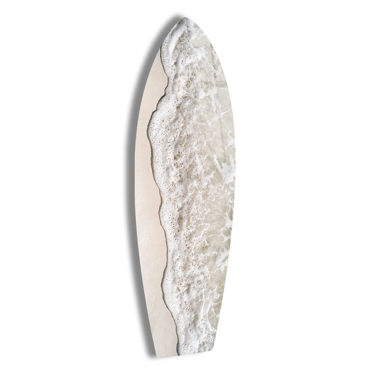 Wandkunst mit Surfbrett und Strandwelle aus weißem Schaumstoff 
