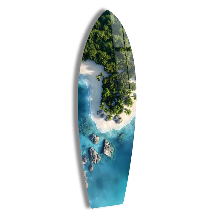 Tropisches Paradies Surfbrett Wandkunst 