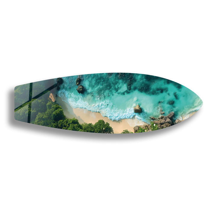Emerald Cove Surfbrett Wandkunst 