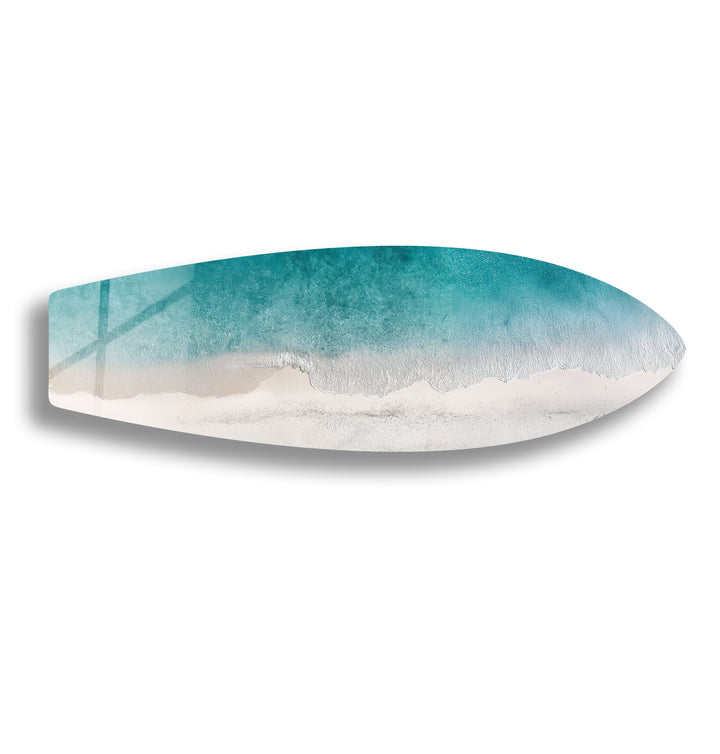 Azure Shoreline Surfbrett-Wandkunst 