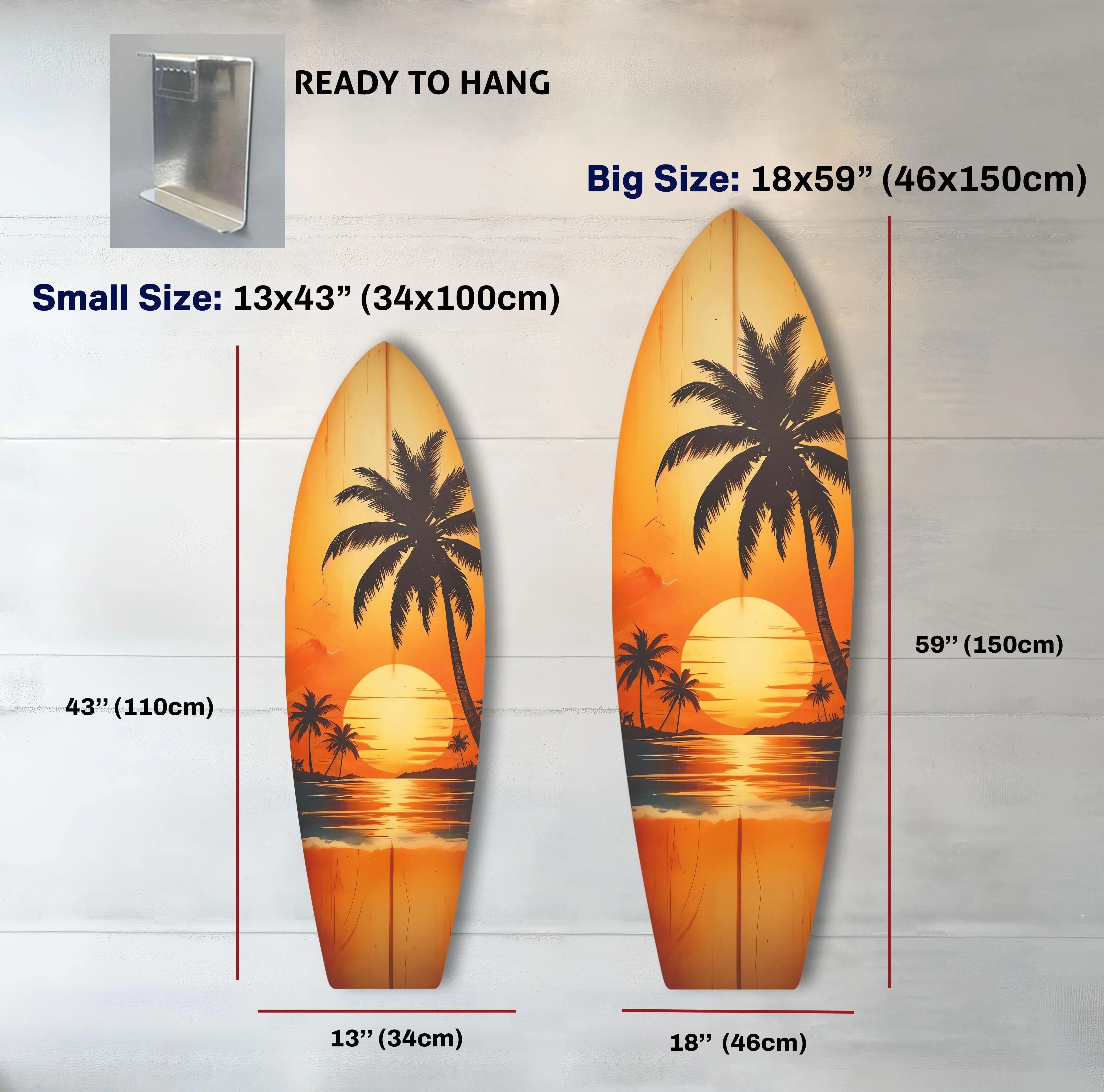 Sunset Tropical Surfboard Wall Art – Relaxing Beach Decor