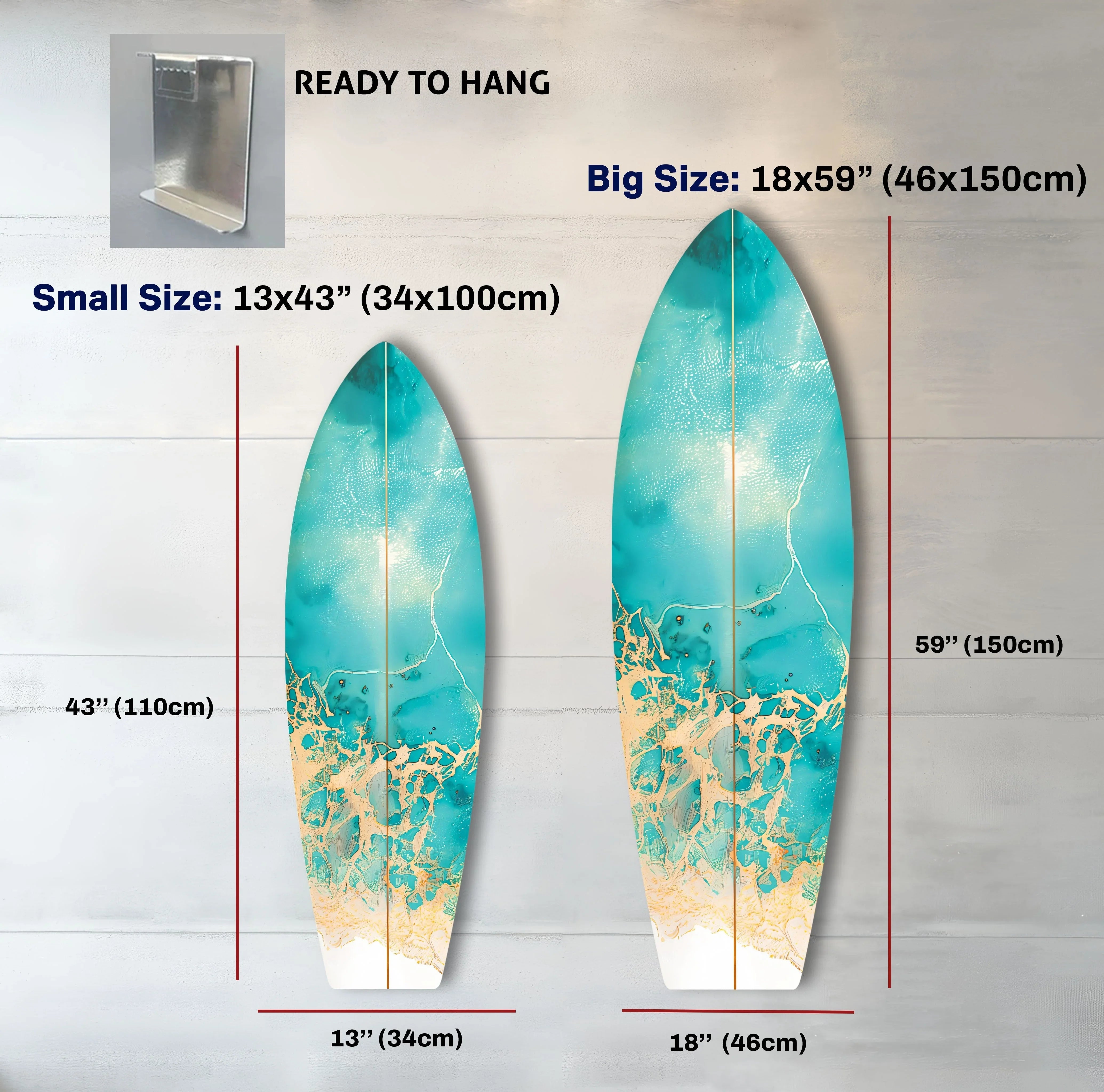 Abstract Sea Wave Surfboard Wall Art-Vibrant Ocean Wall Art