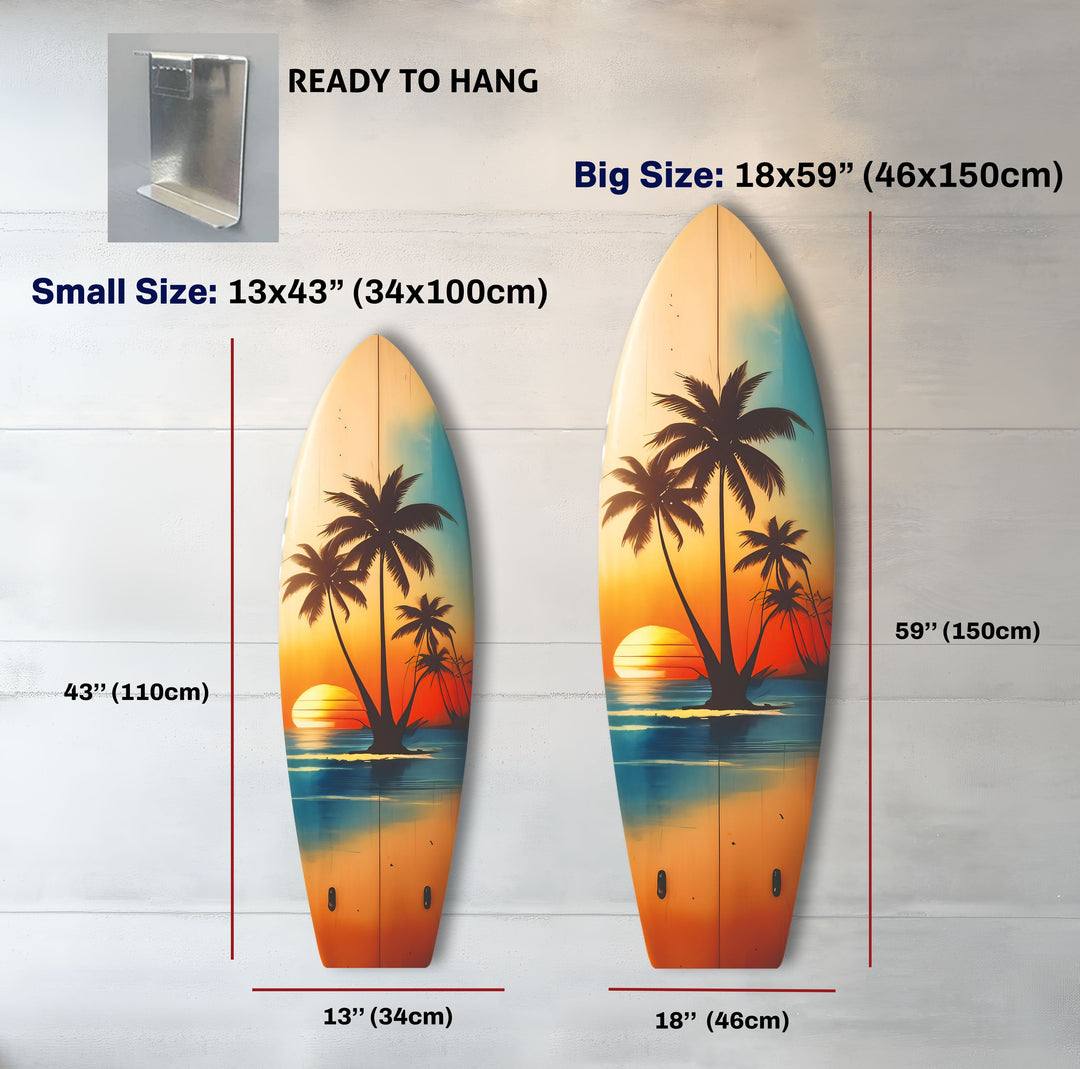 Vintage Palme Surfbrett Wandkunst