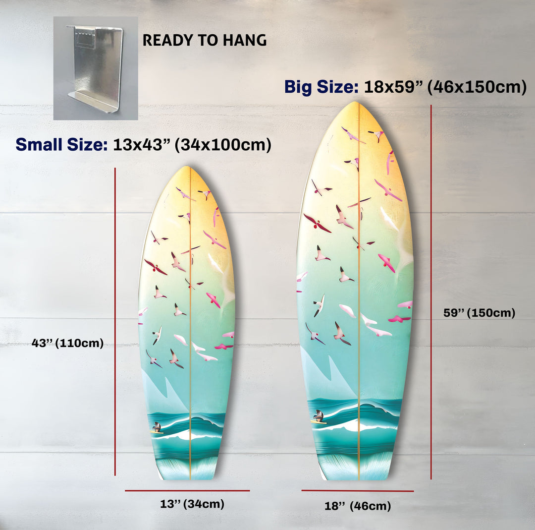 Coastal Breeze Surfboard Wandkunst – Elegantes Ozean-Dekor
