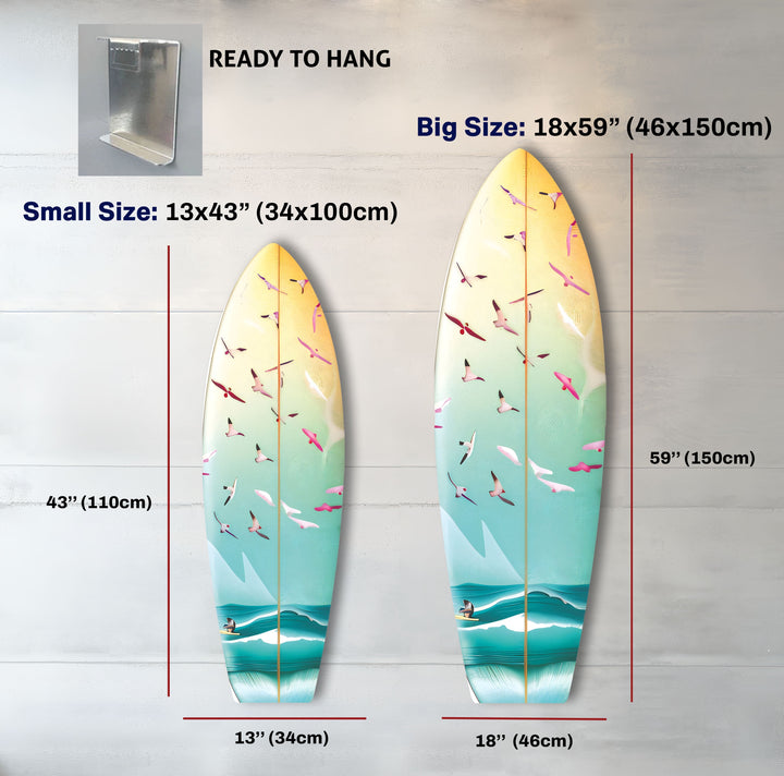 Coastal Breeze Surfboard Wandkunst – Elegantes Ozean-Dekor