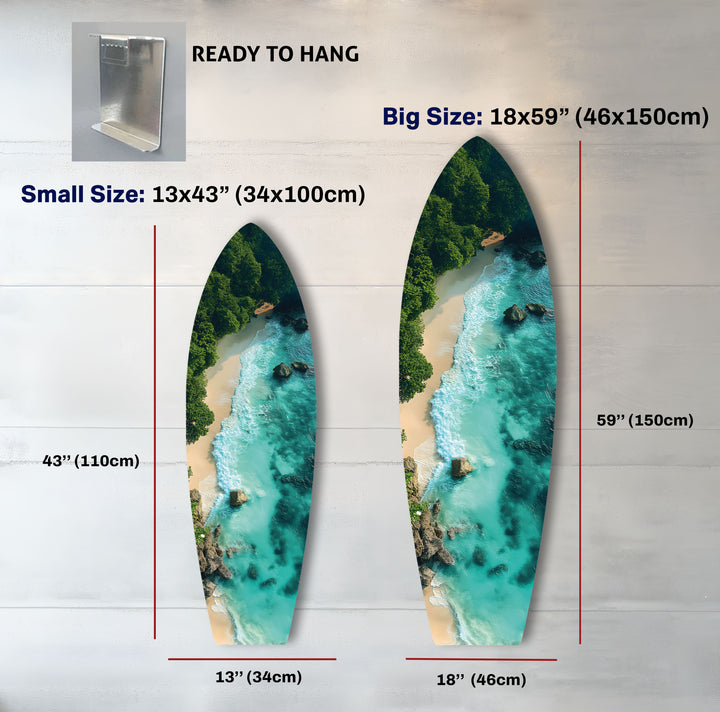 Emerald Cove Surfbrett Wandkunst 