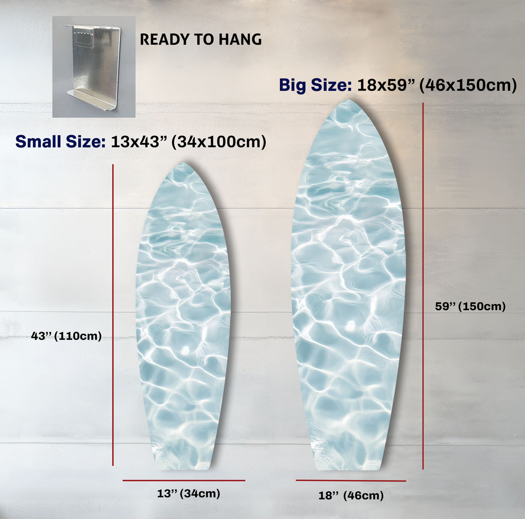 Crystal Blue Waters Surfbrett Wandkunst 