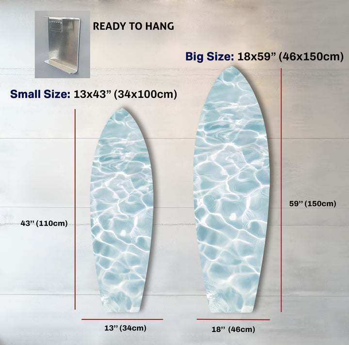 Crystal Blue Waters Surfbrett Wandkunst 