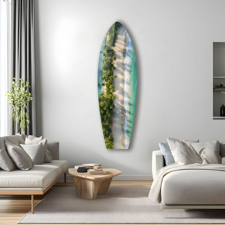 Tropical Escape Surfbrett-Wandkunst 