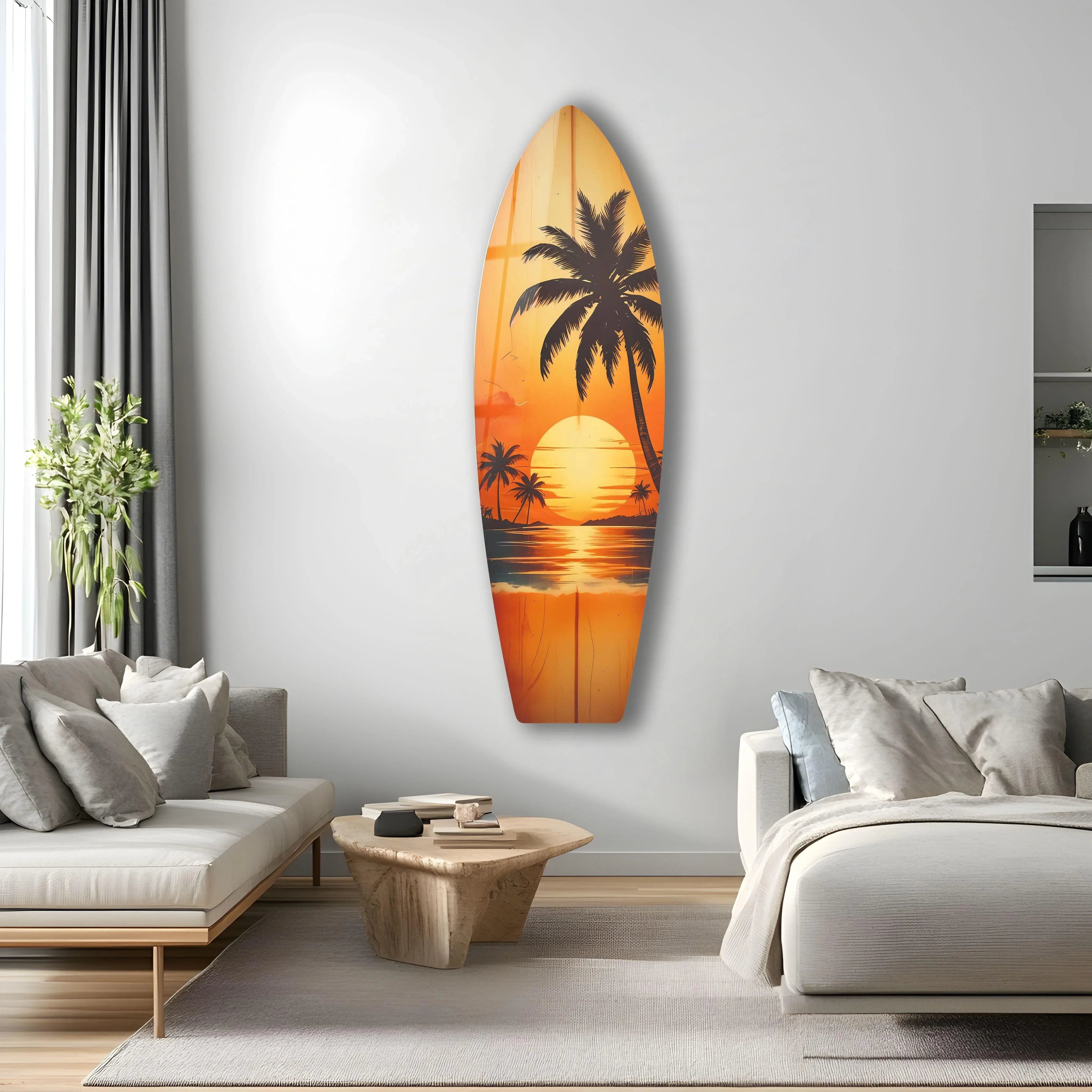 モーガンマッセン　ウッドアート　SUNSET SURF wtw Sunset Surf - Surfboard Wall Art – Old Wood Signs