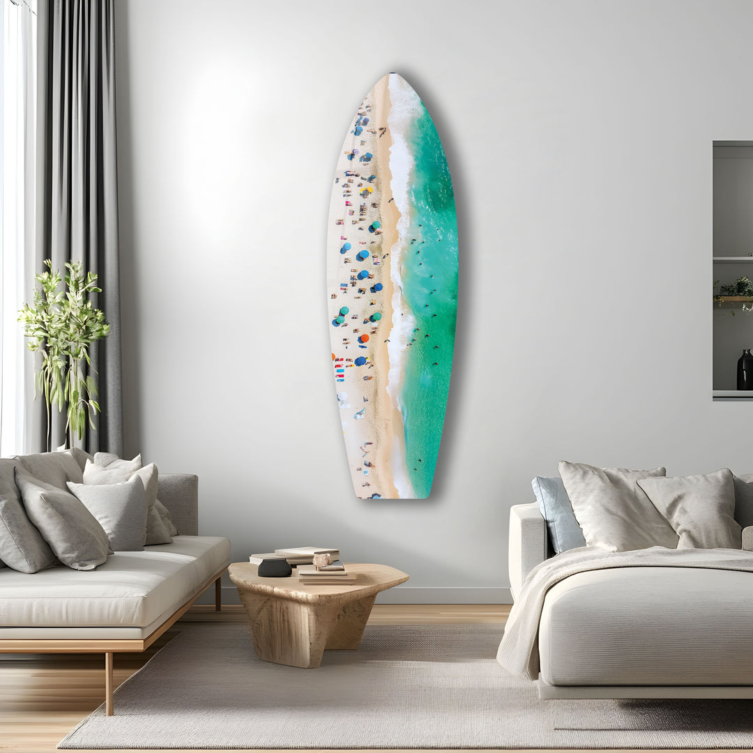 Beach Bliss Surfbrett Wandkunst 