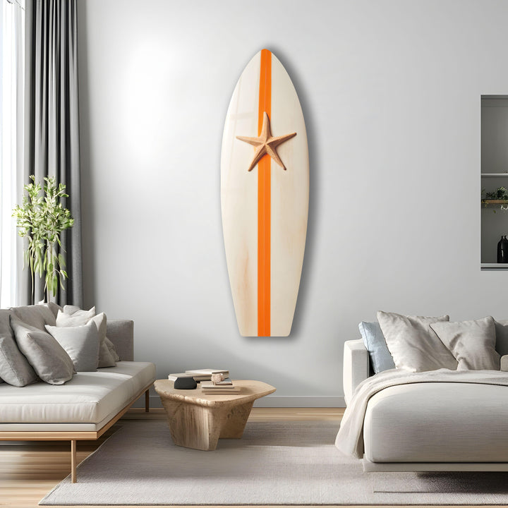 Strand, Seestern, Surfbrett, Wandkunst