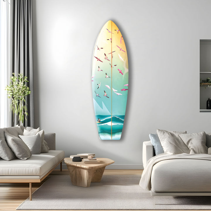 Coastal Breeze Surfboard Wandkunst – Elegantes Ozean-Dekor