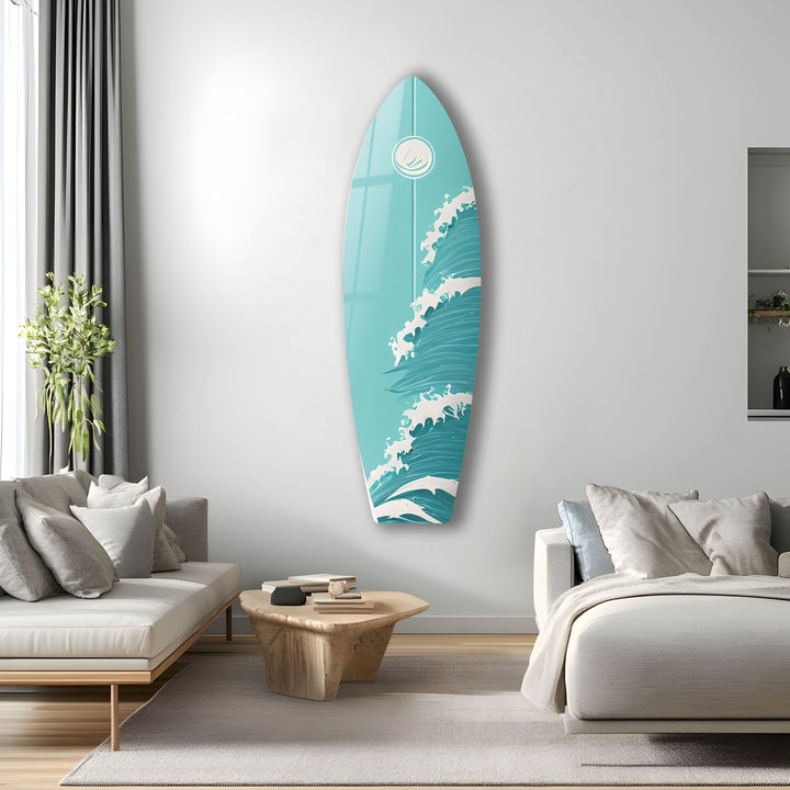 Meereswellen Surfbrett Wandkunst