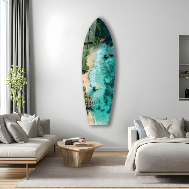 Emerald Cove Surfbrett Wandkunst 