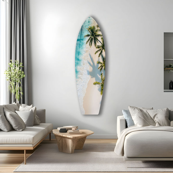 Tropisches Strandparadies Surfbrett Wandkunst 