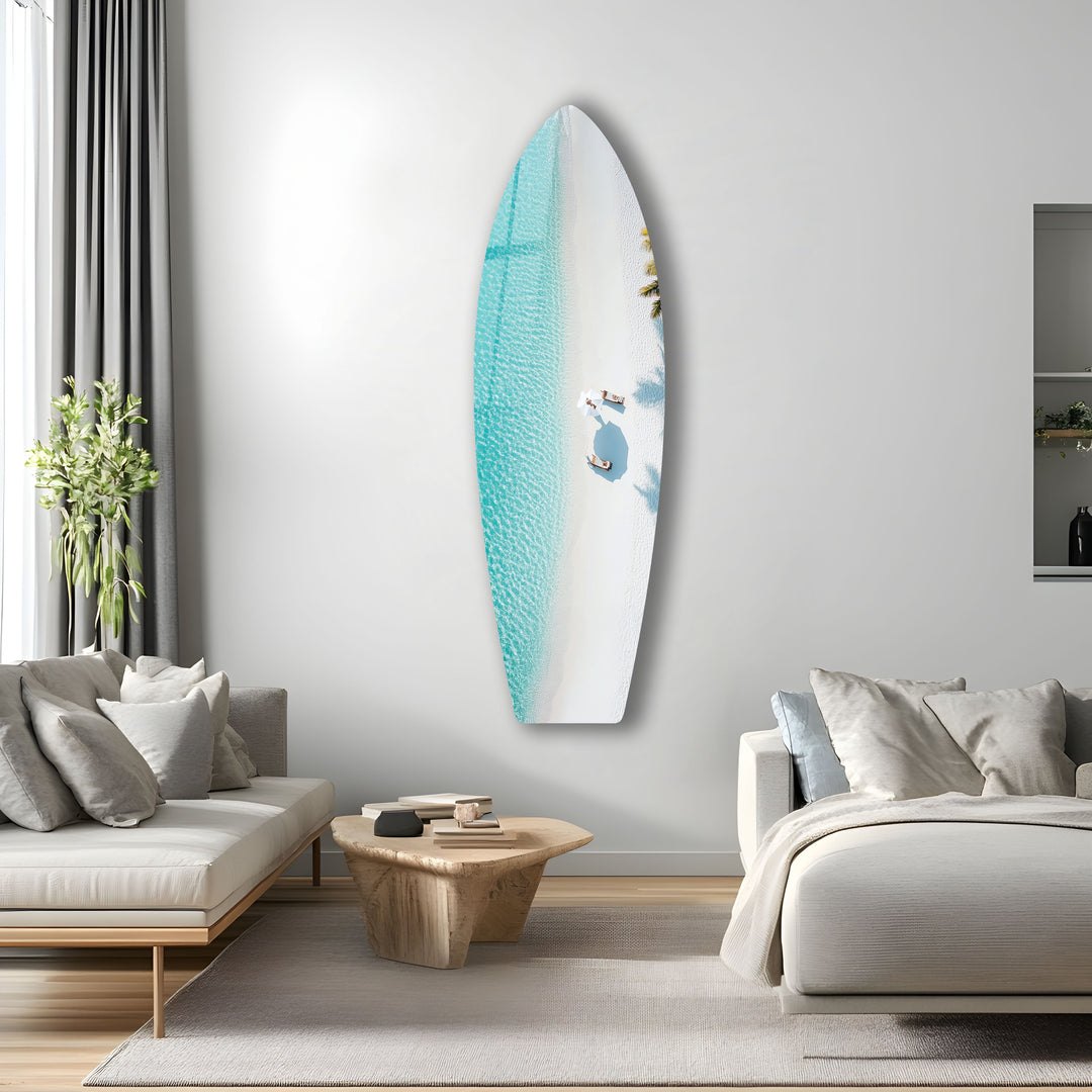 Tropical Serenity Surfbrett Wandkunst 