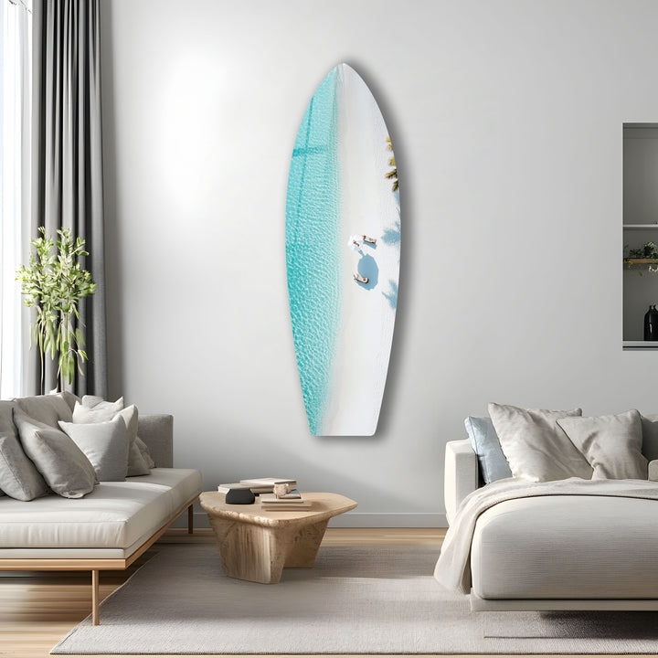 Tropical Serenity Surfbrett Wandkunst 