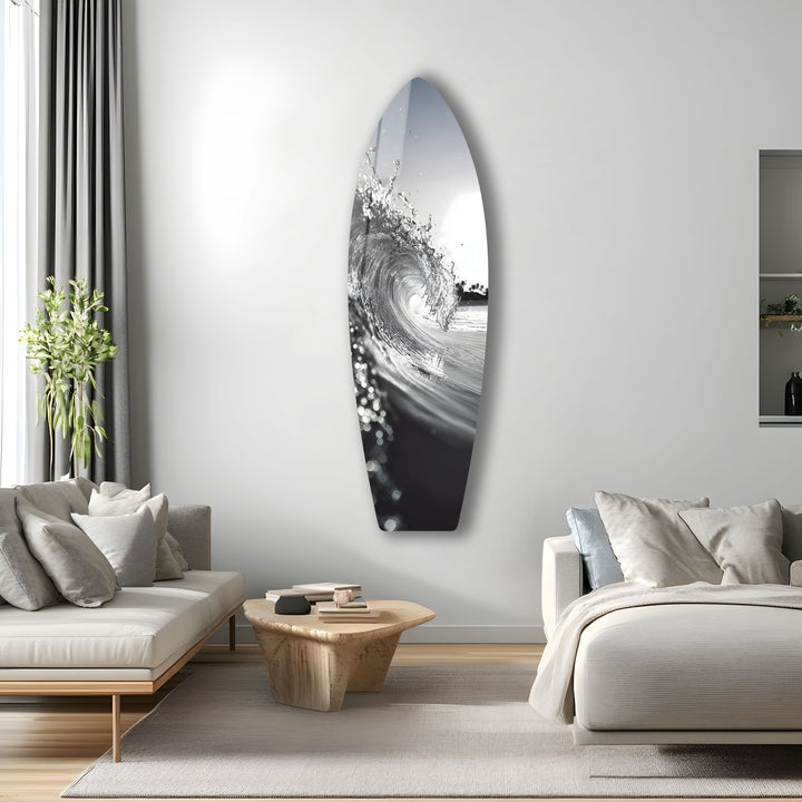 Crystal Wave Surfbrett Wandkunst 