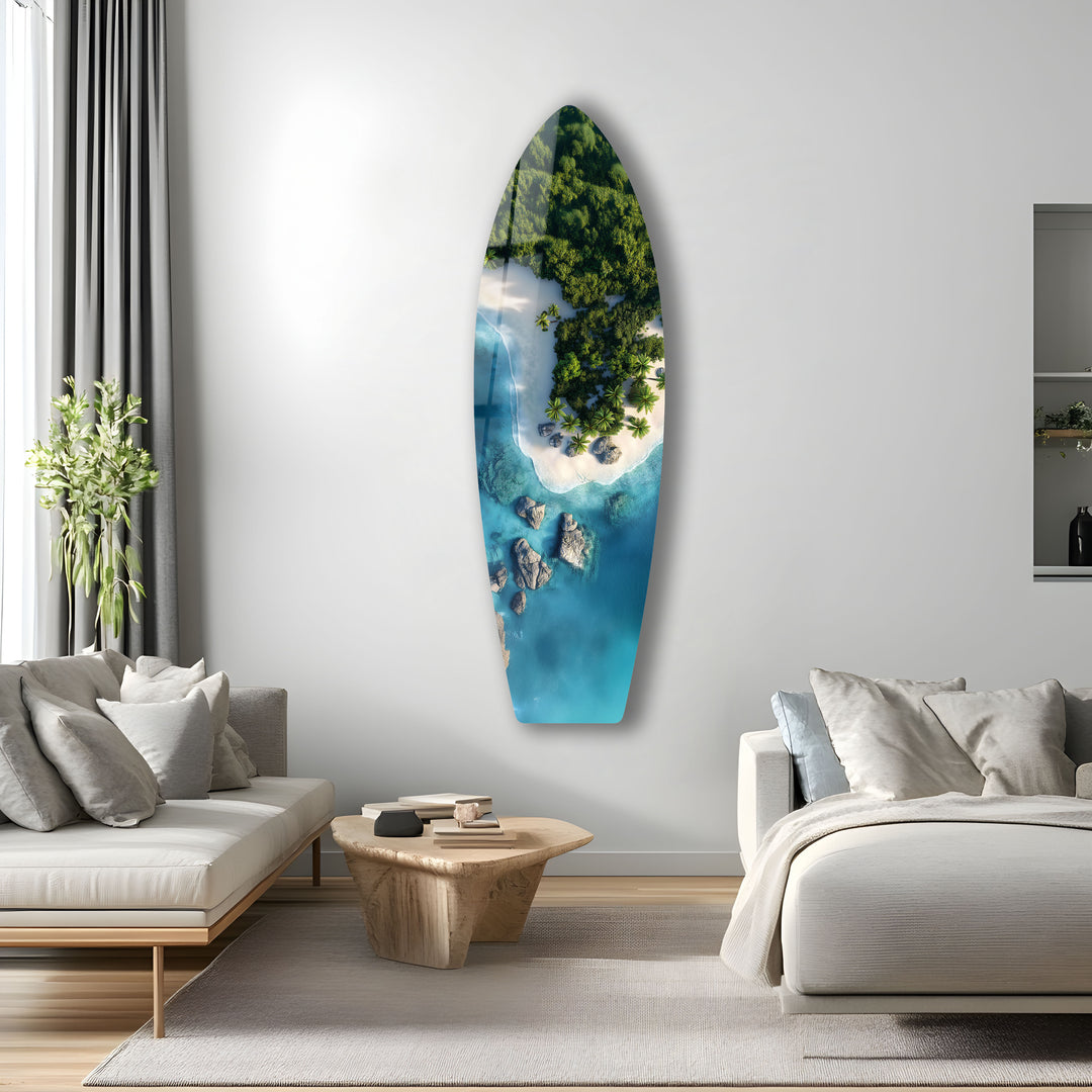 Tropisches Paradies Surfbrett Wandkunst 