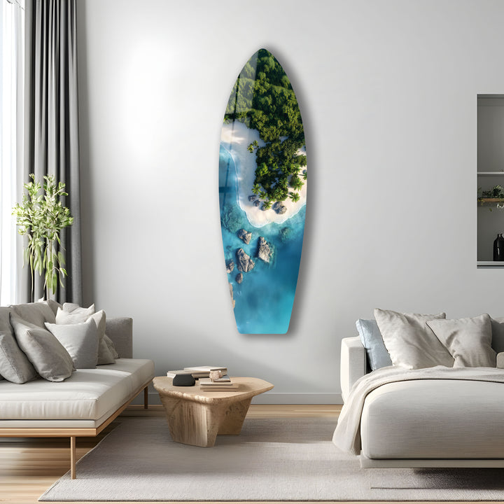Tropisches Paradies Surfbrett Wandkunst 