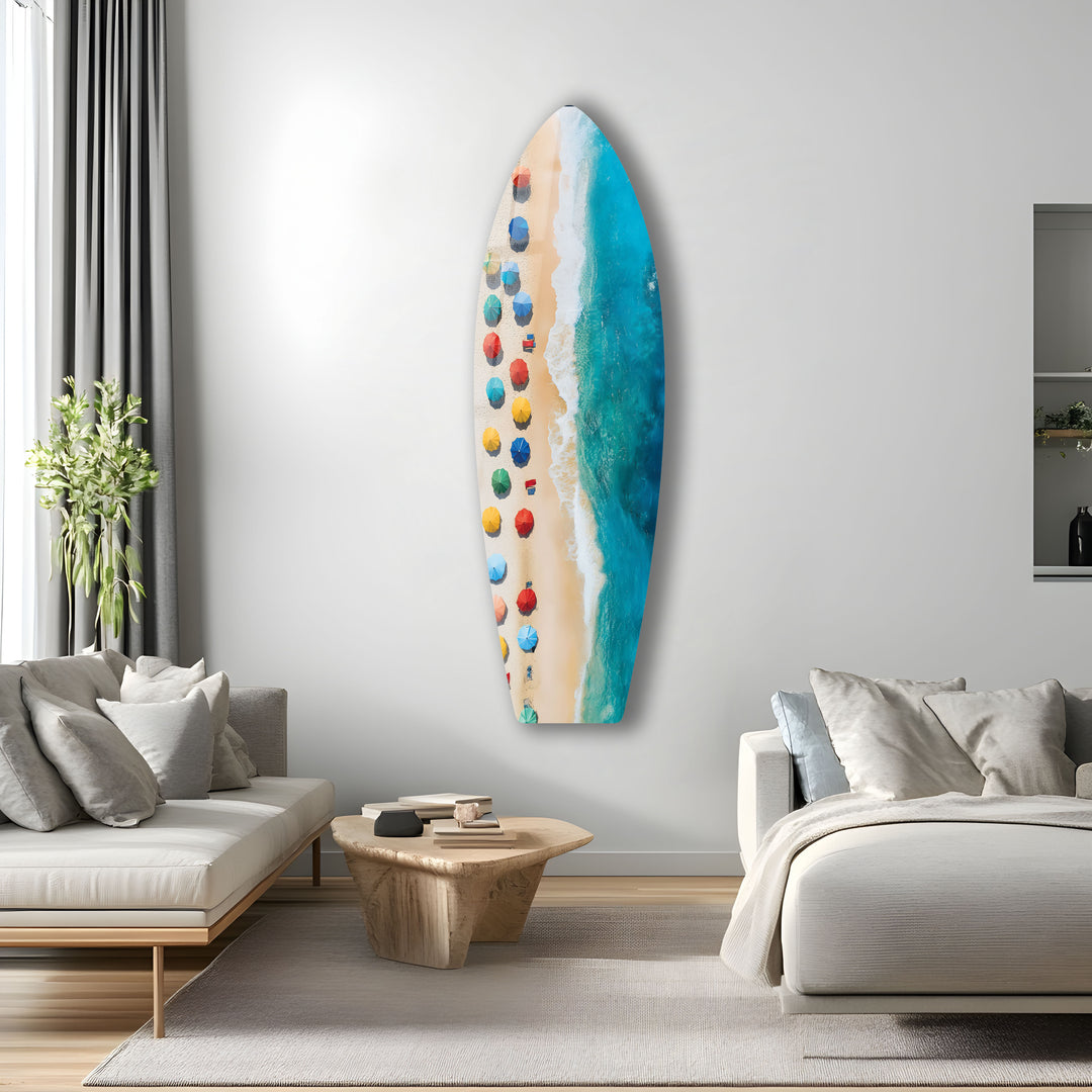 Golden Coast Surfbrett-Wandkunst 