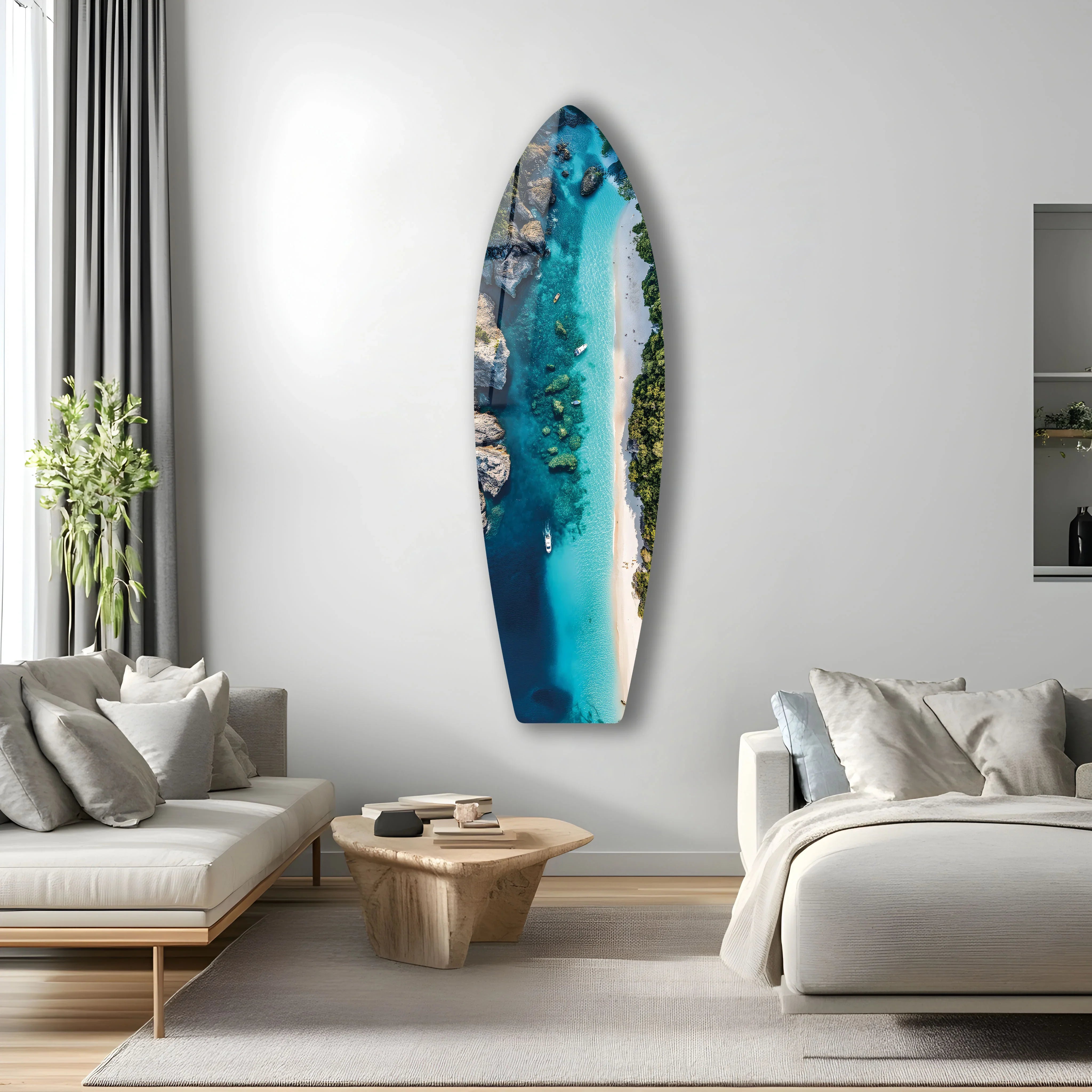 絵画 WTW Surf 33/100 Crystal Cove Surfboard Wall Art | Coastal Decor for Beach Lovers