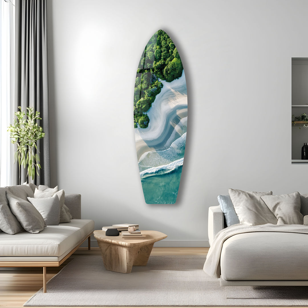 Coastal Bliss Surfbrett-Wandkunst 