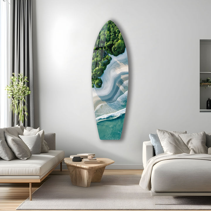 Coastal Bliss Surfbrett-Wandkunst 