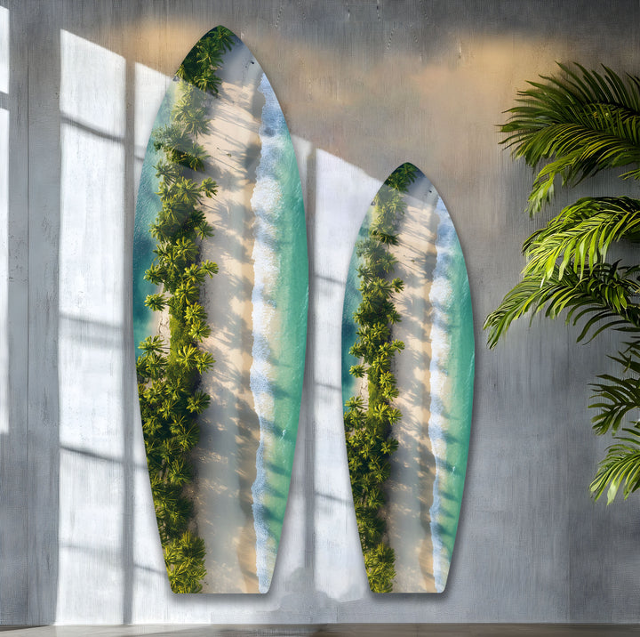 Tropical Escape Surfbrett-Wandkunst 