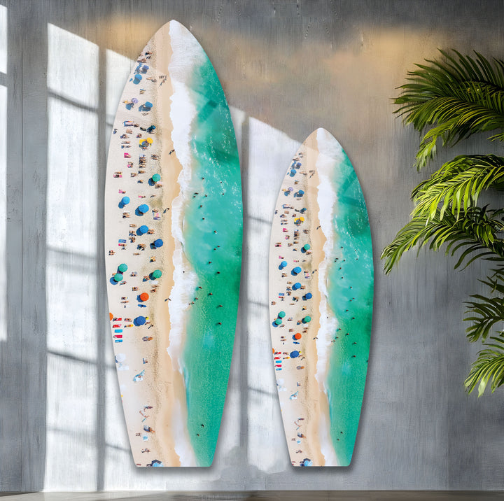 Beach Bliss Surfbrett Wandkunst 