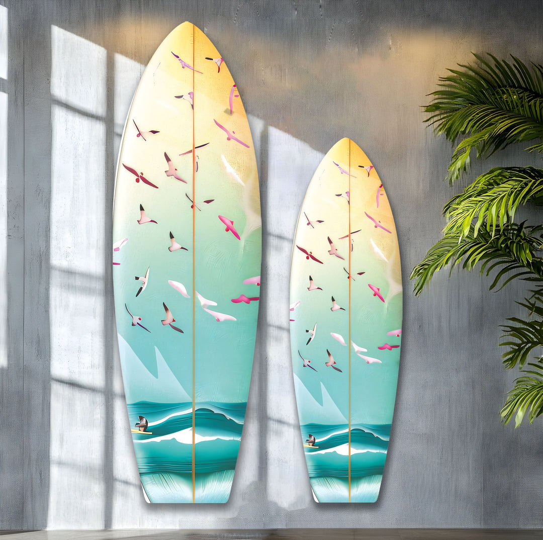 Coastal Breeze Surfboard Wandkunst – Elegantes Ozean-Dekor