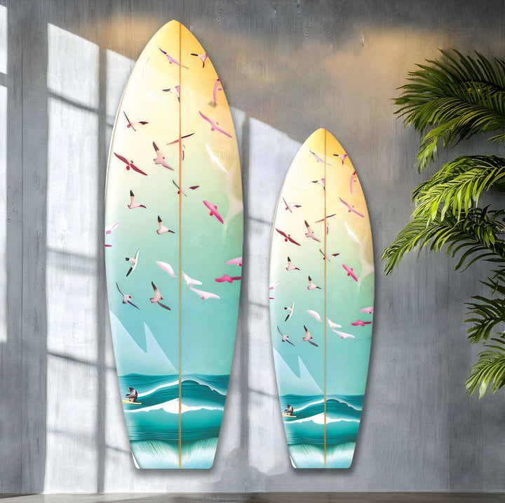 Coastal Breeze Surfboard Wandkunst – Elegantes Ozean-Dekor