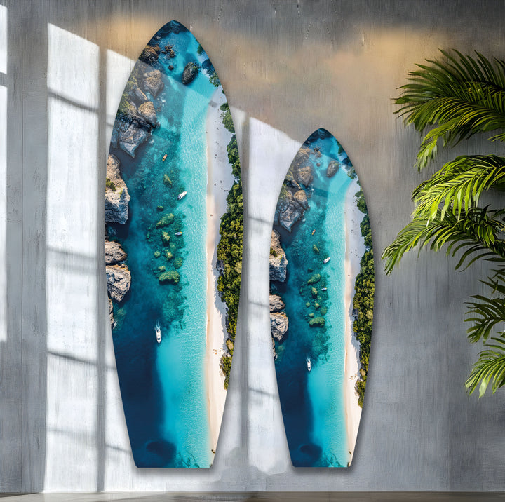 Crystal Cove Surfbrett-Wandkunst 