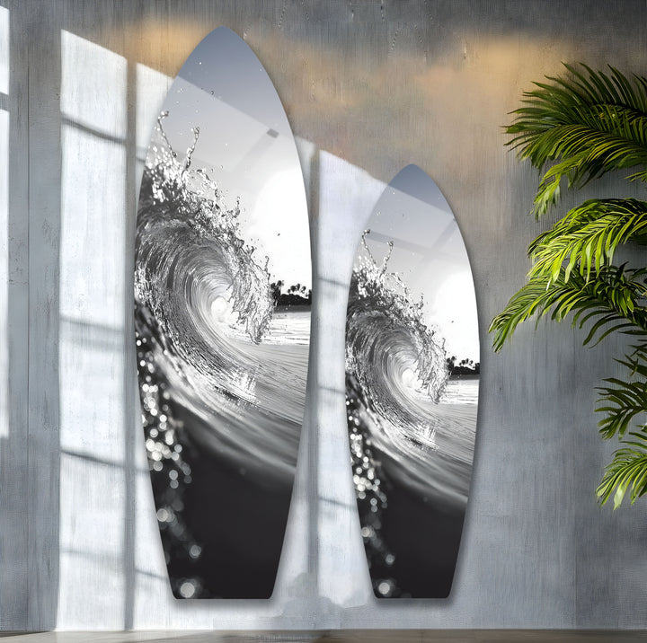 Crystal Wave Surfbrett Wandkunst 