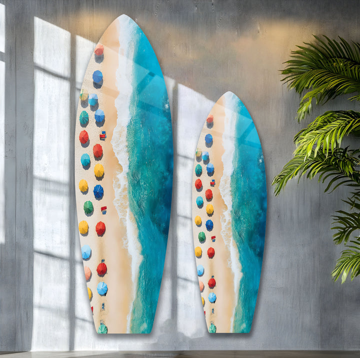 Golden Coast Surfbrett-Wandkunst 