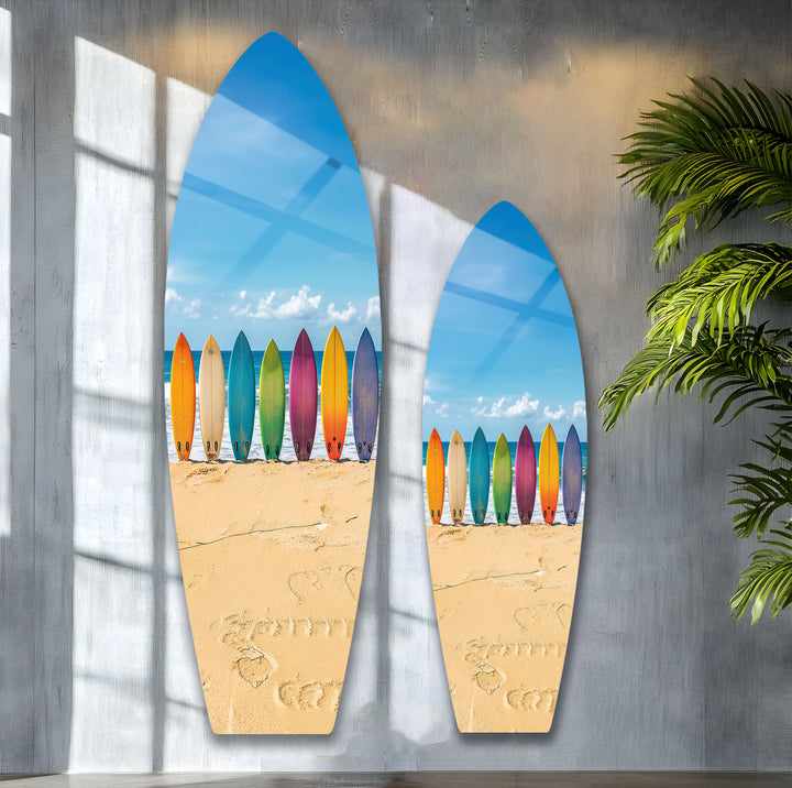Bunte Surfbretter Wandkunst 