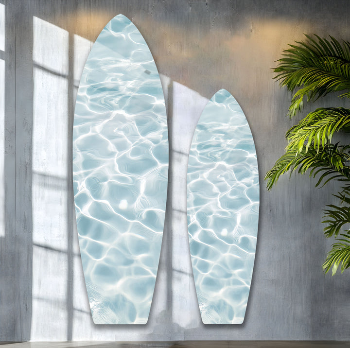 Crystal Blue Waters Surfbrett Wandkunst 