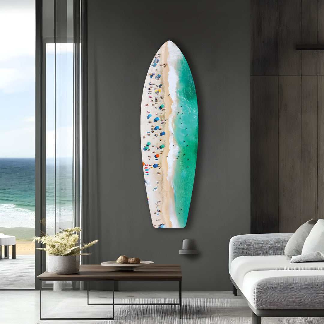 Beach Bliss Surfbrett Wandkunst 