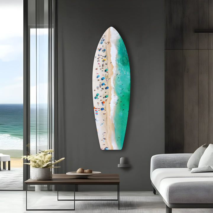 Beach Bliss Surfbrett Wandkunst 