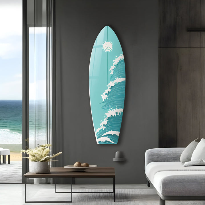 Meereswellen Surfbrett Wandkunst