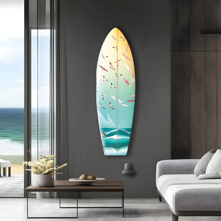 Coastal Breeze Surfboard Wandkunst – Elegantes Ozean-Dekor
