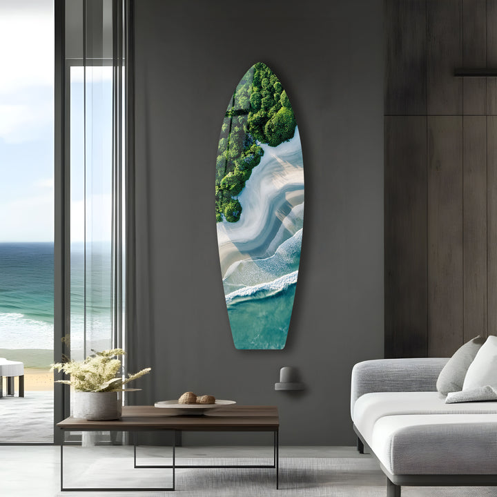 Coastal Bliss Surfbrett-Wandkunst 