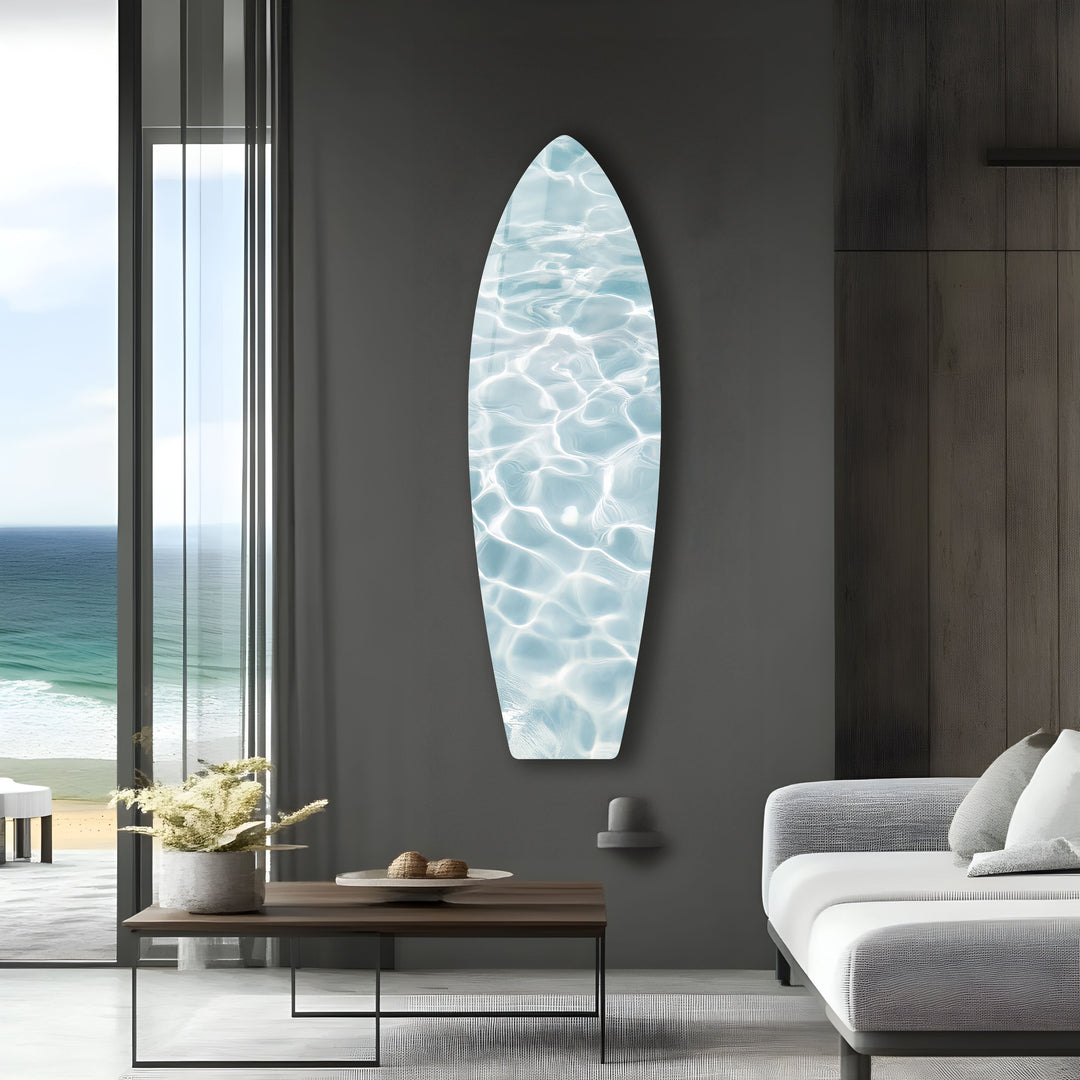 Crystal Blue Waters Surfbrett Wandkunst 