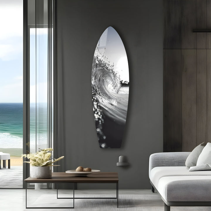 Crystal Wave Surfbrett Wandkunst 