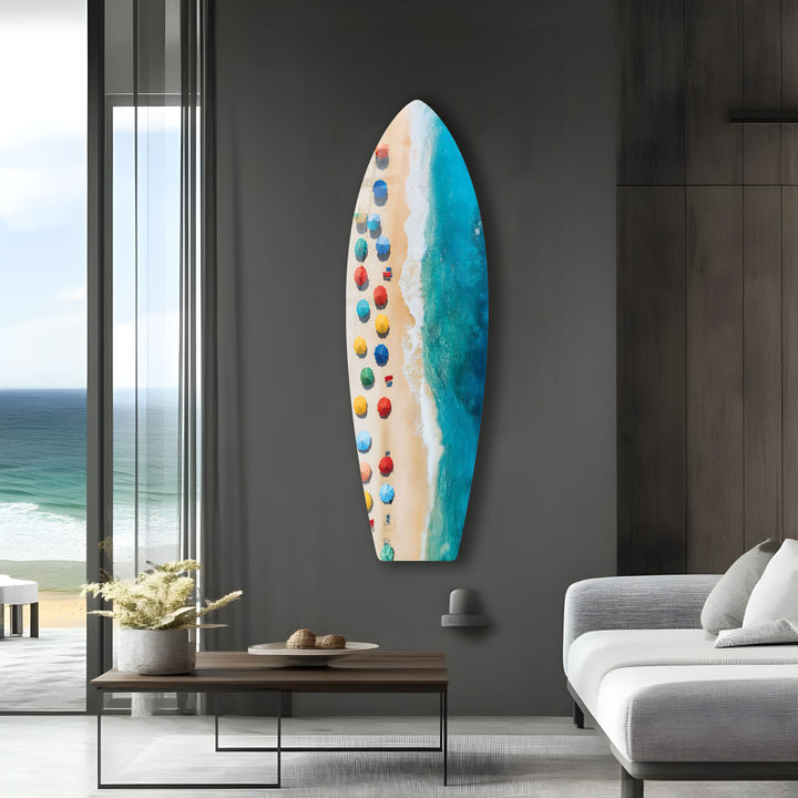 Golden Coast Surfbrett-Wandkunst 