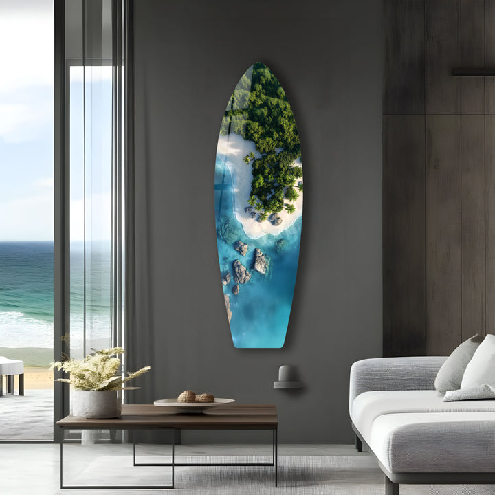 Tropisches Paradies Surfbrett Wandkunst 