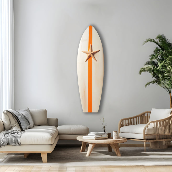 Strand, Seestern, Surfbrett, Wandkunst